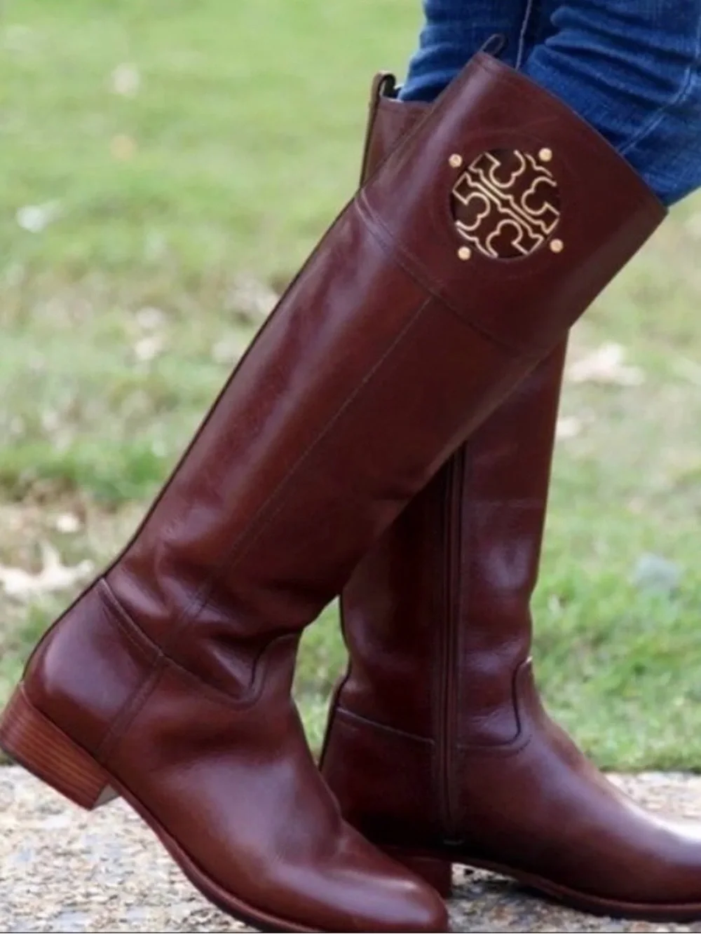 Tory Burch Kiernan Leather Riding Boots
